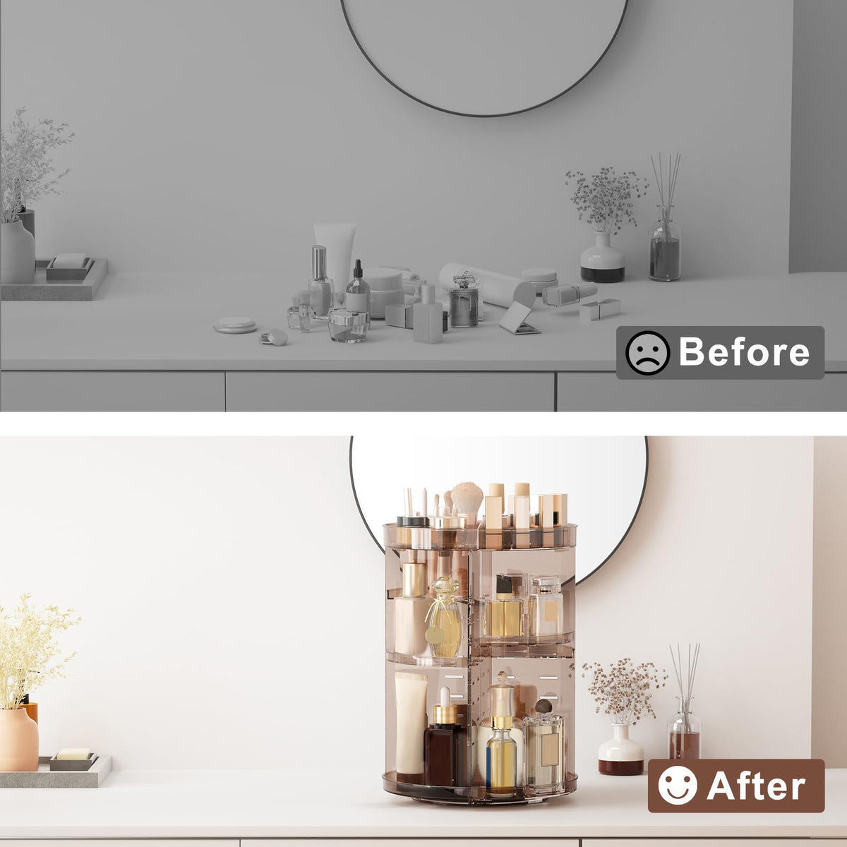 Jiavarry makeup organizer with non-slip base