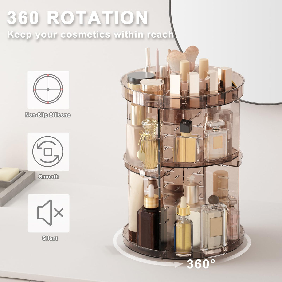 Jiavarry organizer displaying 360-degree rotation functionality