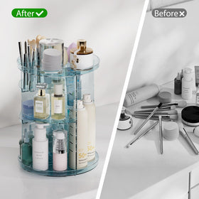 Jiavarry Rotating Makeup Organizer close-up of rotating mechanism