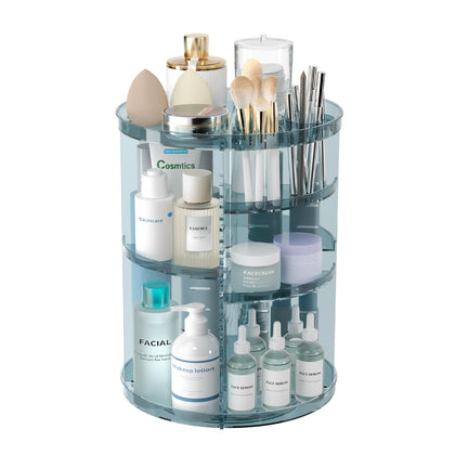 Jiavarry Rotating Makeup Organizer front view with adjustable layers
