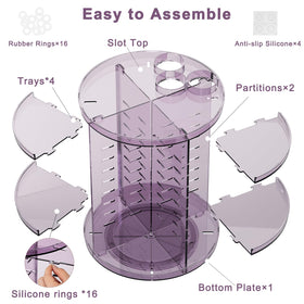 Jiavarry Rotating Makeup Organizer showing the silent rotation feature