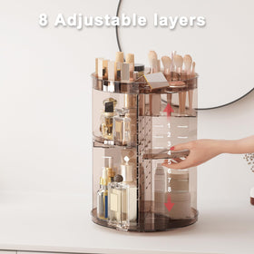 Jiavarry rotating organizer with adjustable height feature