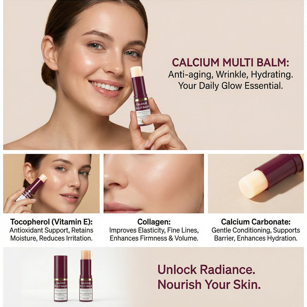 JIAZAWA Moisturizing Balm Stick application on skin