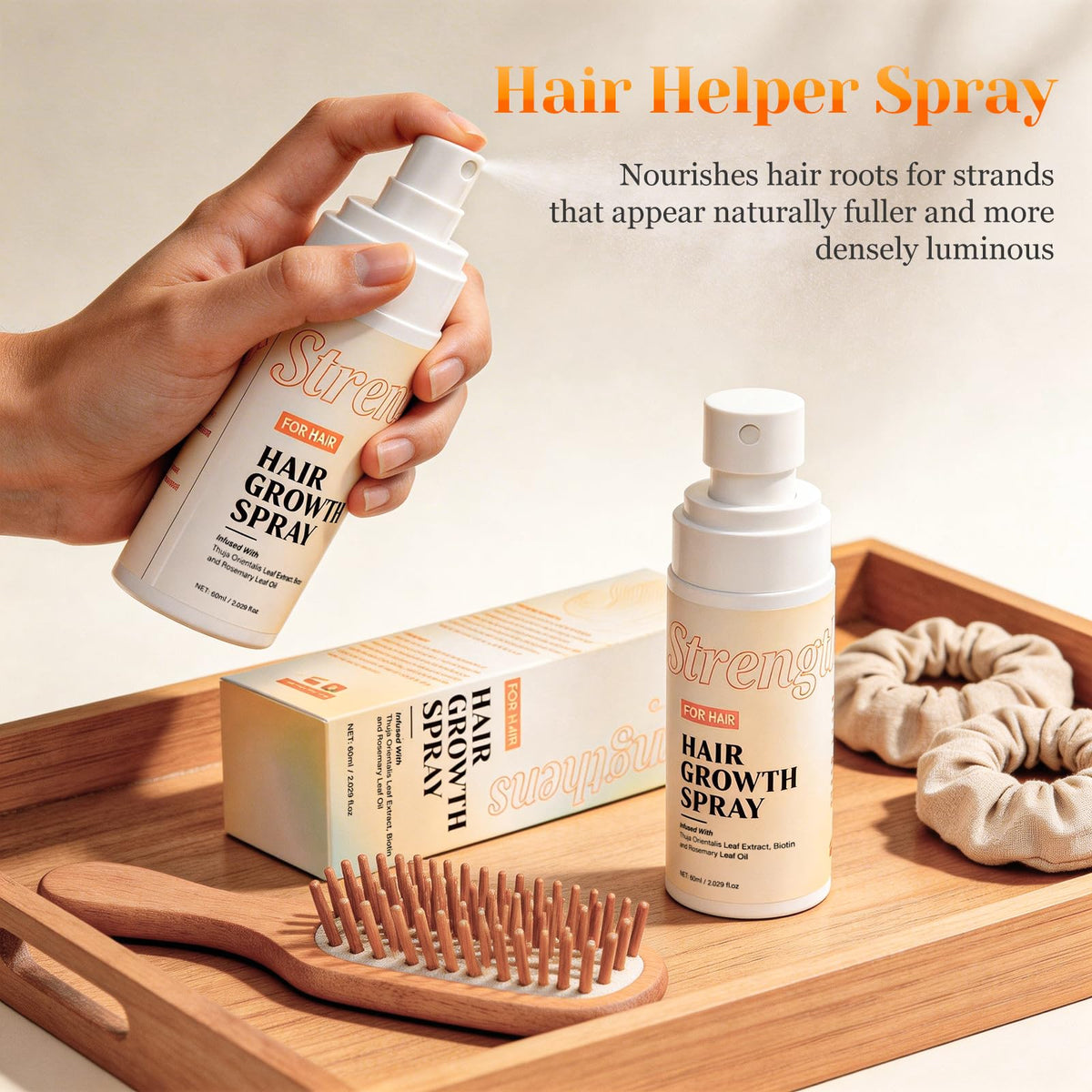 JIEXUN Hair Growth Spray application on scalp