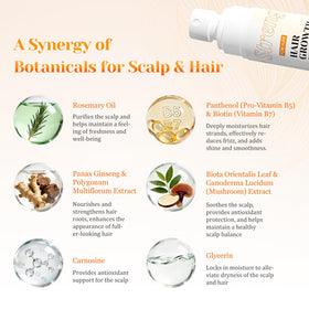 JIEXUN Hair Growth Spray showing rosemary oil ingredient