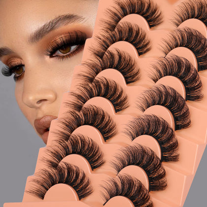 JIMIRE 18MM Fluffy 6D Wispy False Eyelashes front view
