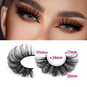 JIMIRE 20MM False Eyelashes side view with packaging