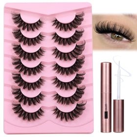 JIMIRE Cat Eye Lashes front view with lash glue kit