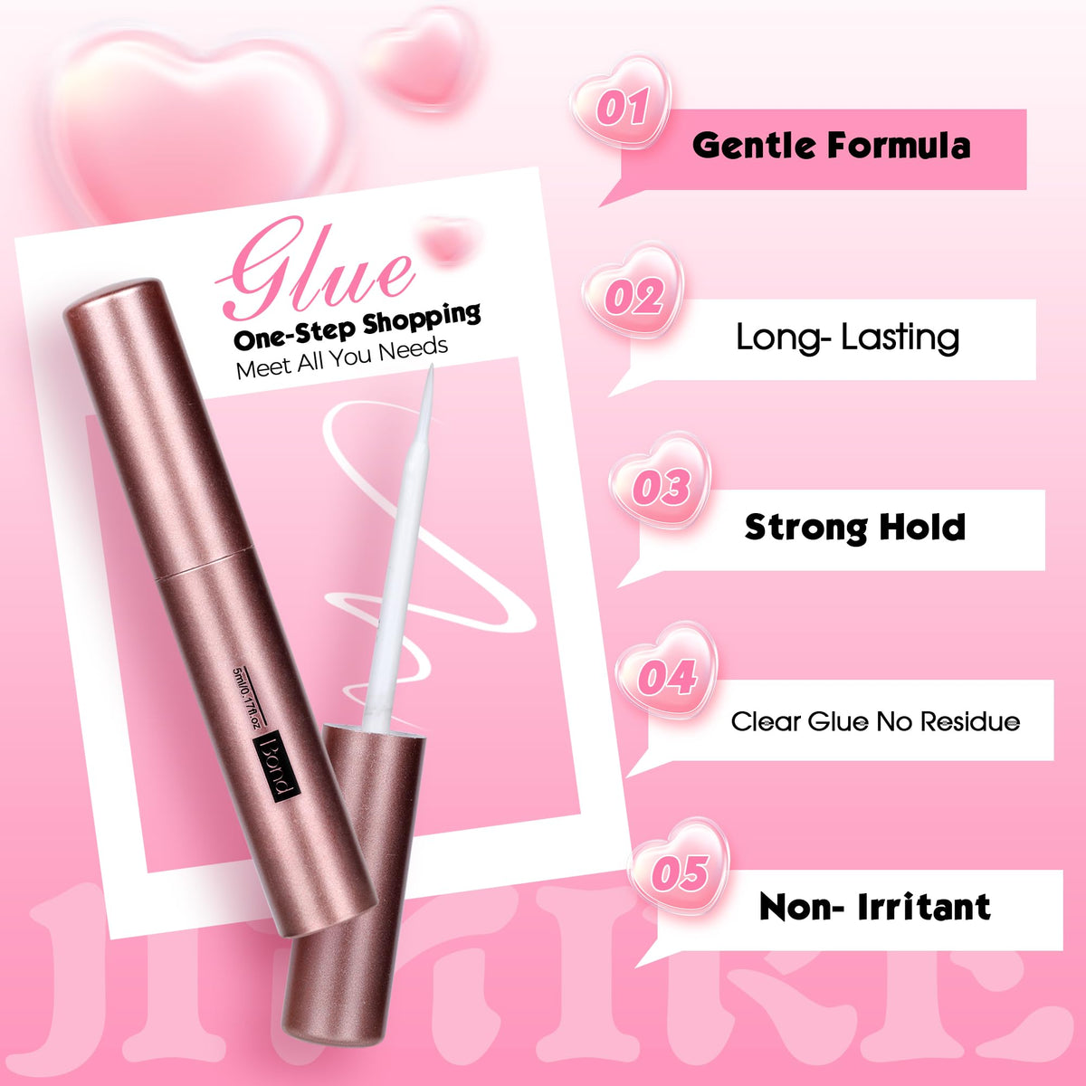 JIMIRE Cat Eye Lashes with glue kit packaging