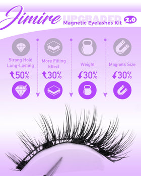 JIMIRE Cat Eye Magnetic Eyelashes applied on model's eyes