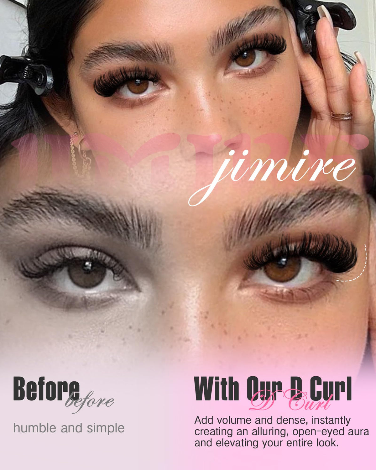JIMIRE D Curl Faux Mink Lashes 20MM packaging