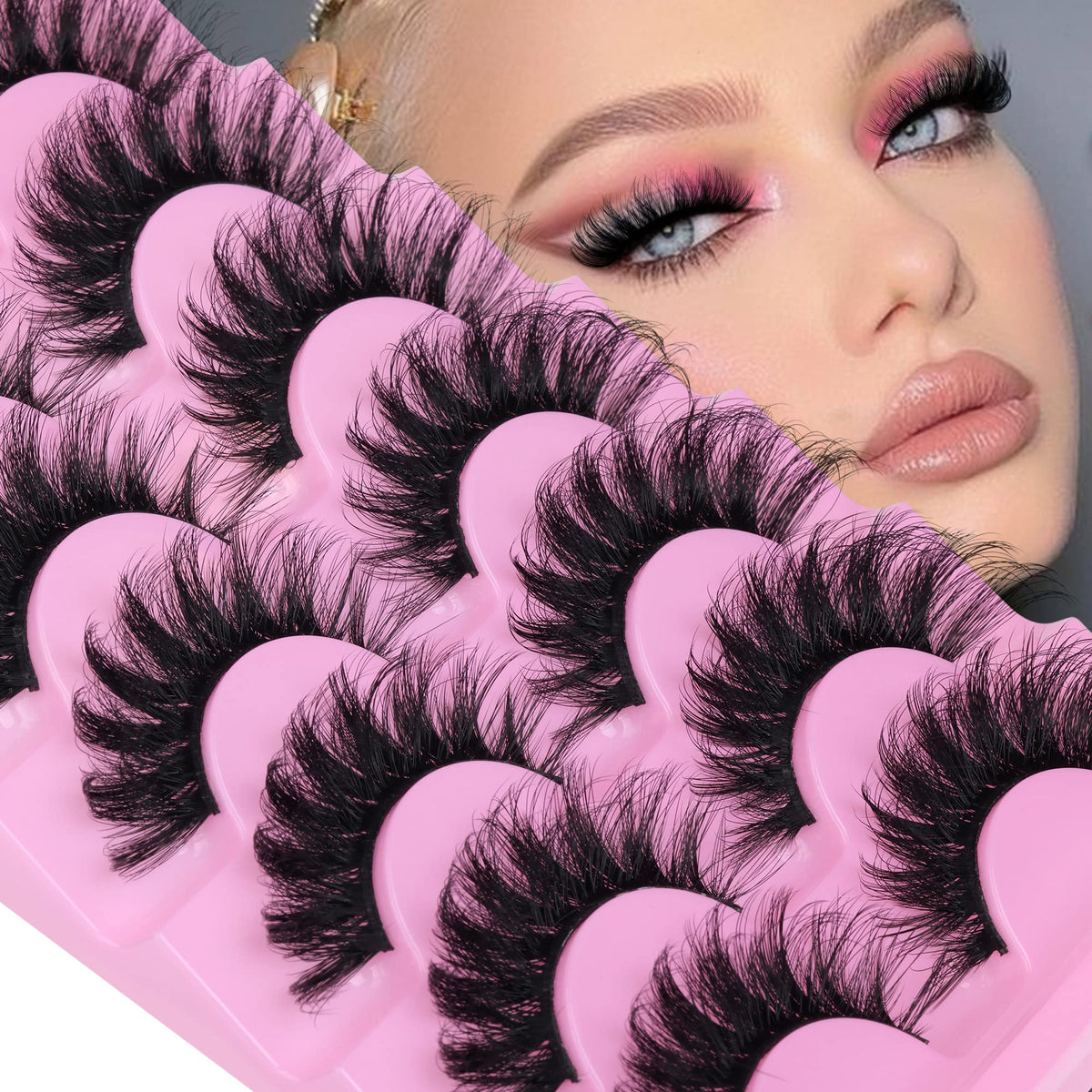 JIMIRE Faux Mink Lashes pack front view with 7 pairs