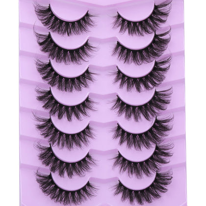 JIMIRE Fluffy Cat Eye False Eyelashes front view