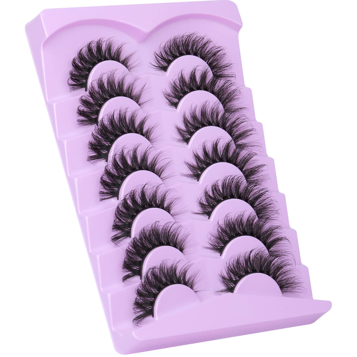 JIMIRE Fluffy Cat Eye False Eyelashes in use