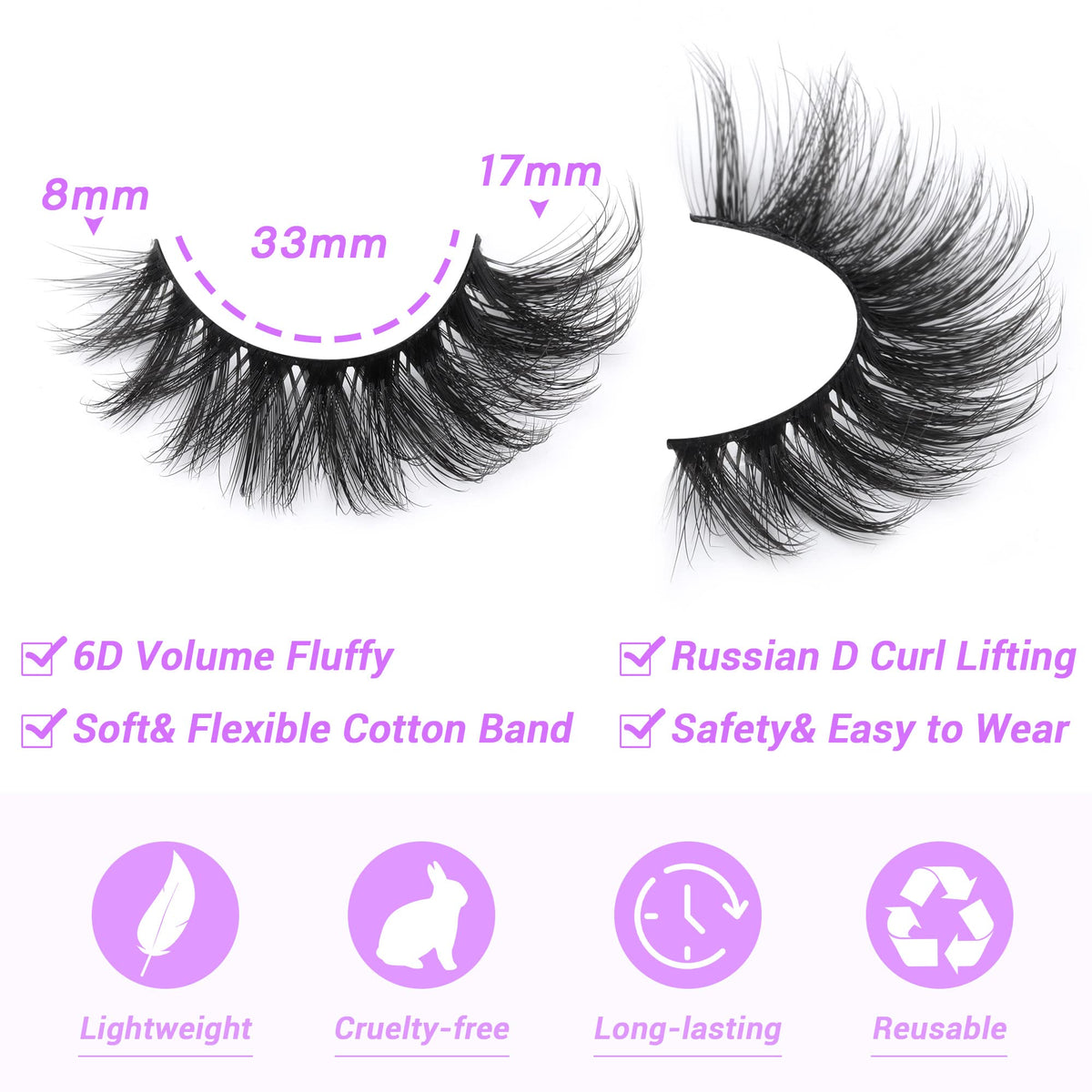 JIMIRE Fluffy Cat Eye False Eyelashes side view