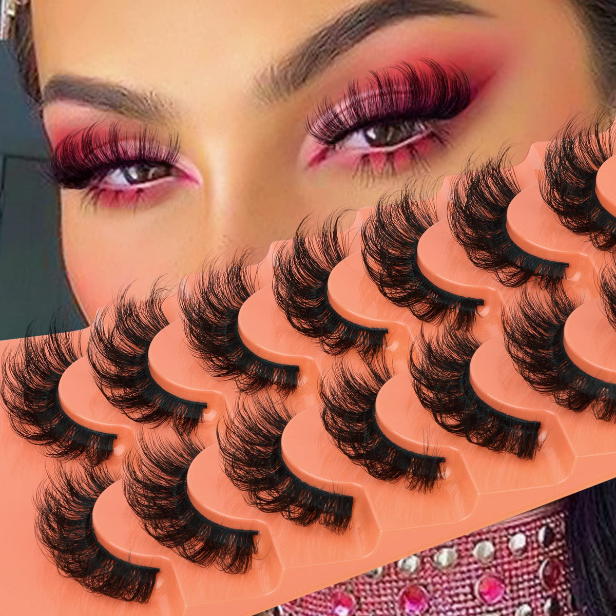 JIMIRE Fluffy Dramatic False Eyelashes 18MM front view