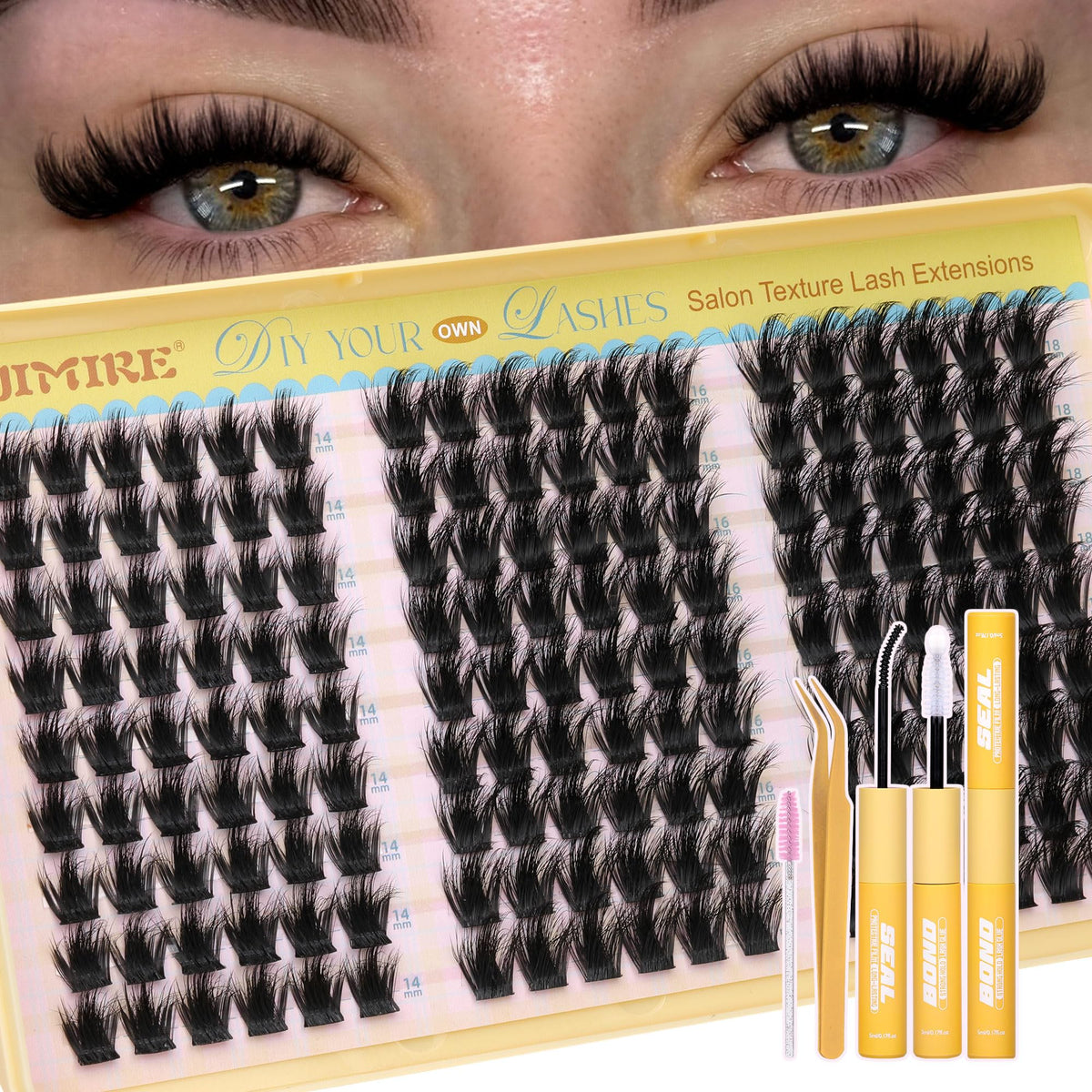 JIMIRE Fluffy Lash Clusters Kit packaging front view