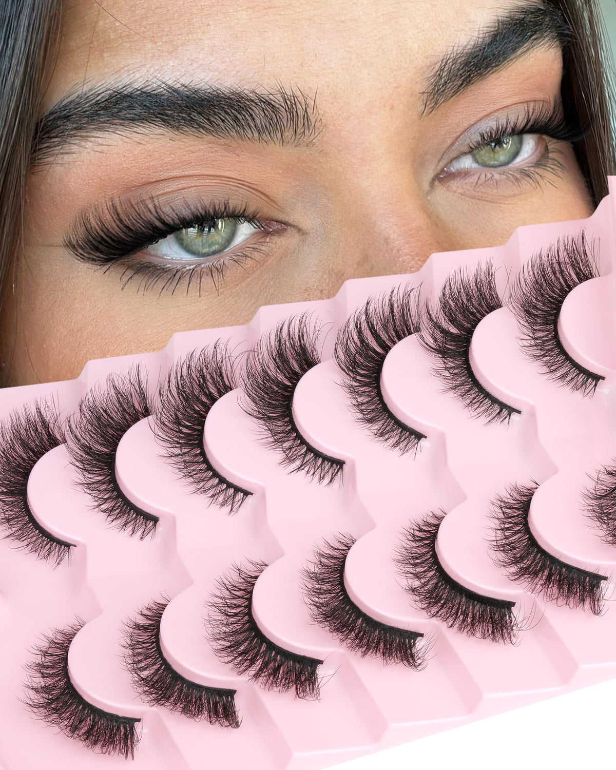 JIMIRE Fox Eye Lashes pack with 7 pairs of fluffy lashes