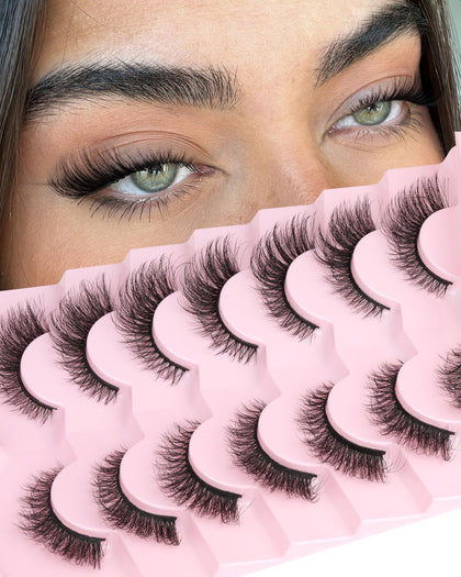 JIMIRE Fox Eye Lashes pack with 7 pairs of fluffy lashes