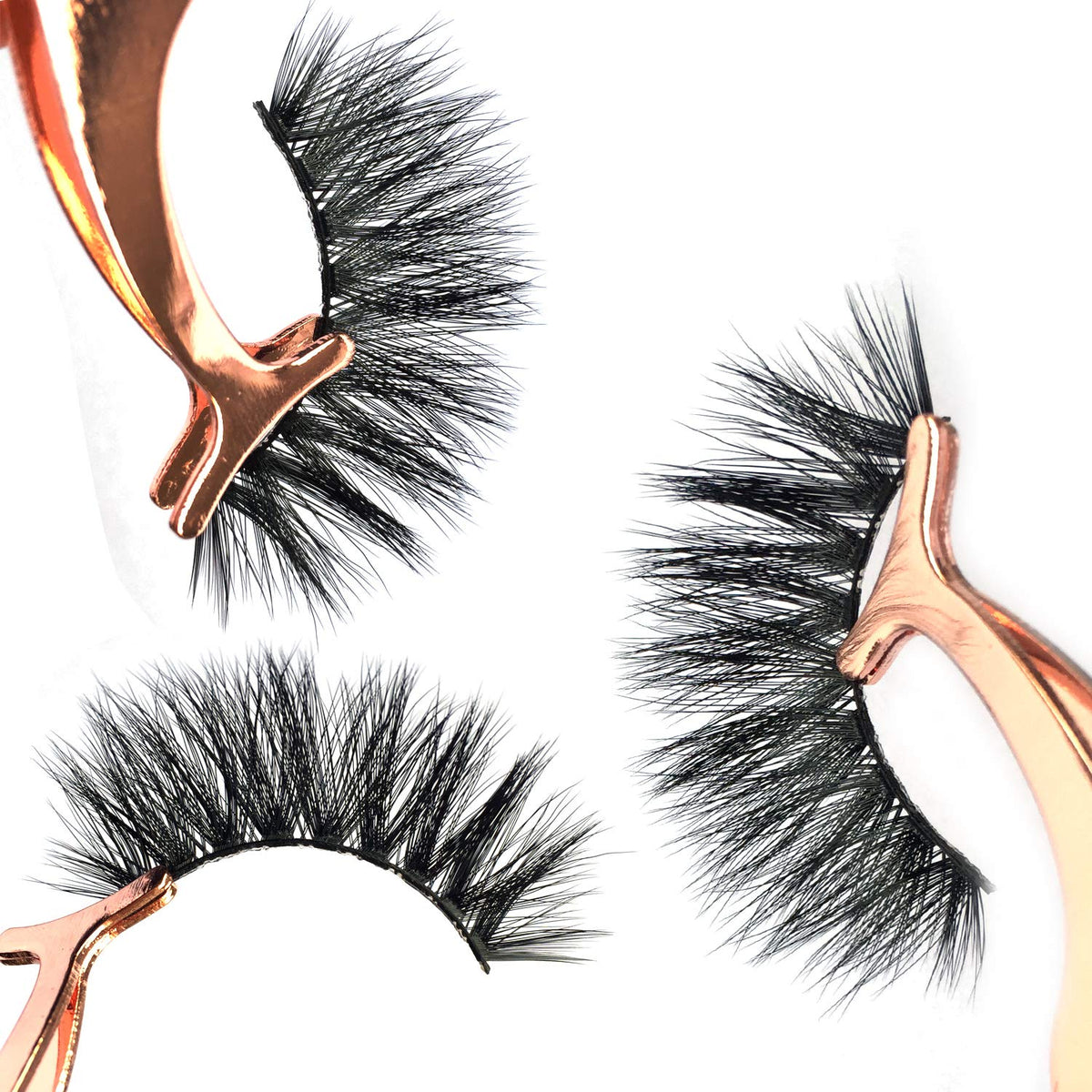 JIMIRE High Volume 3D Faux Mink False Eyelashes on model