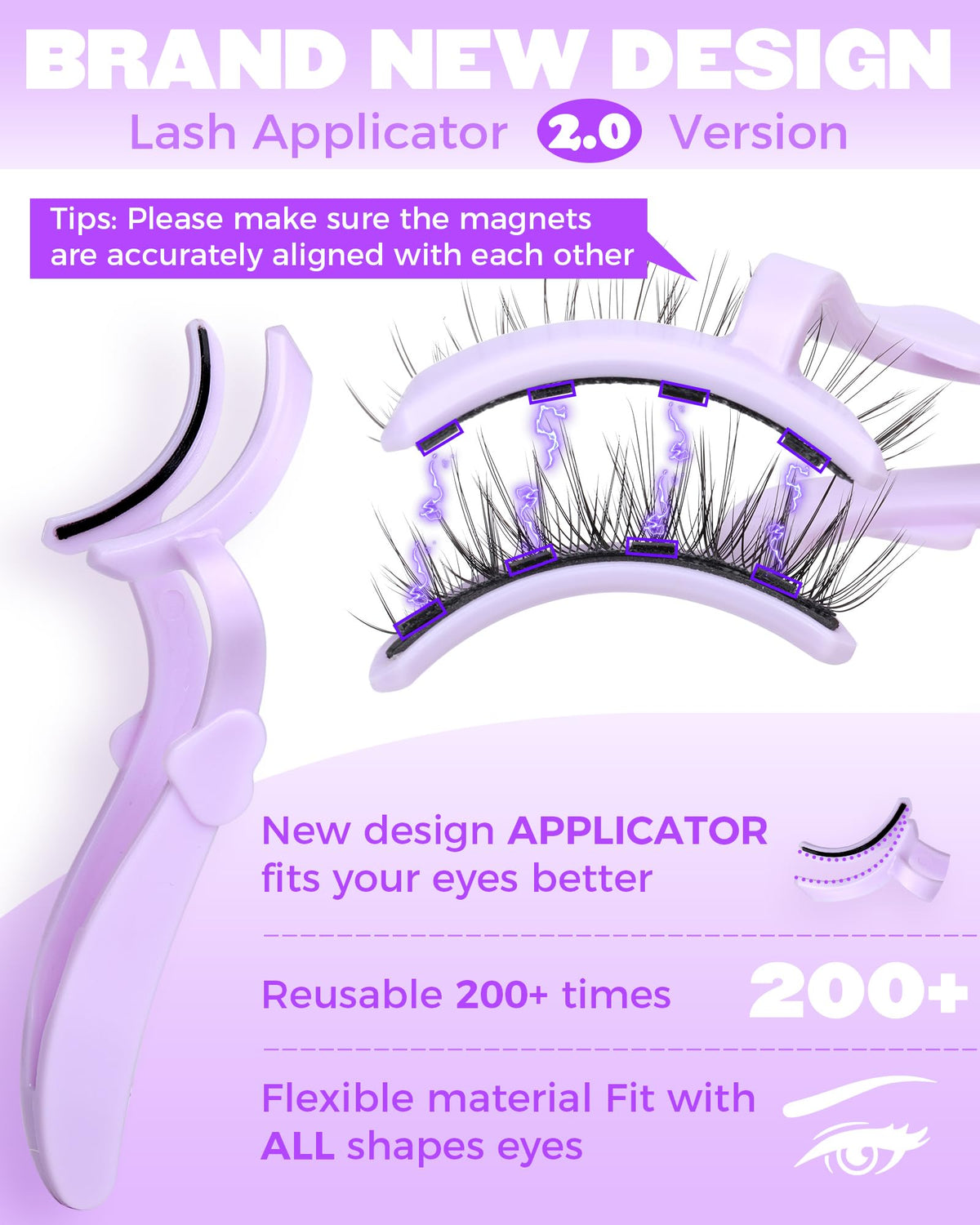 JIMIRE Magnetic Eyelashes being applied with applicator