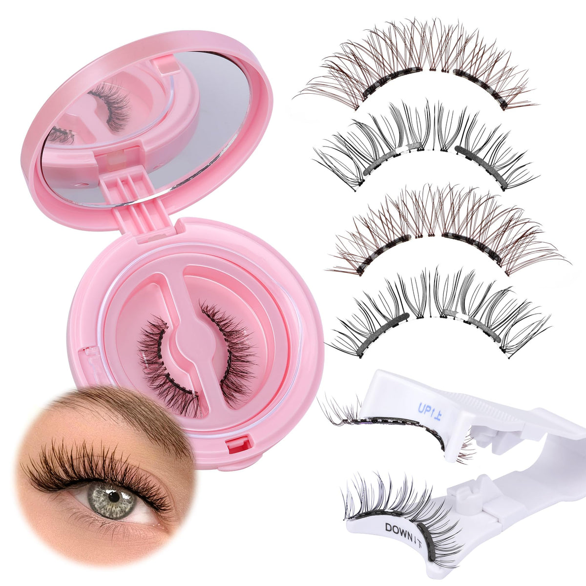 JIMIRE magnetic eyelashes in a compact travel case