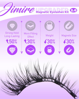 JIMIRE Magnetic Eyelashes in compact travel case