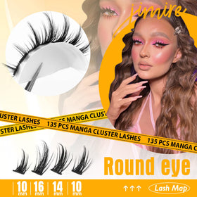 JIMIRE Manga Lash Clusters displayed with a natural look
