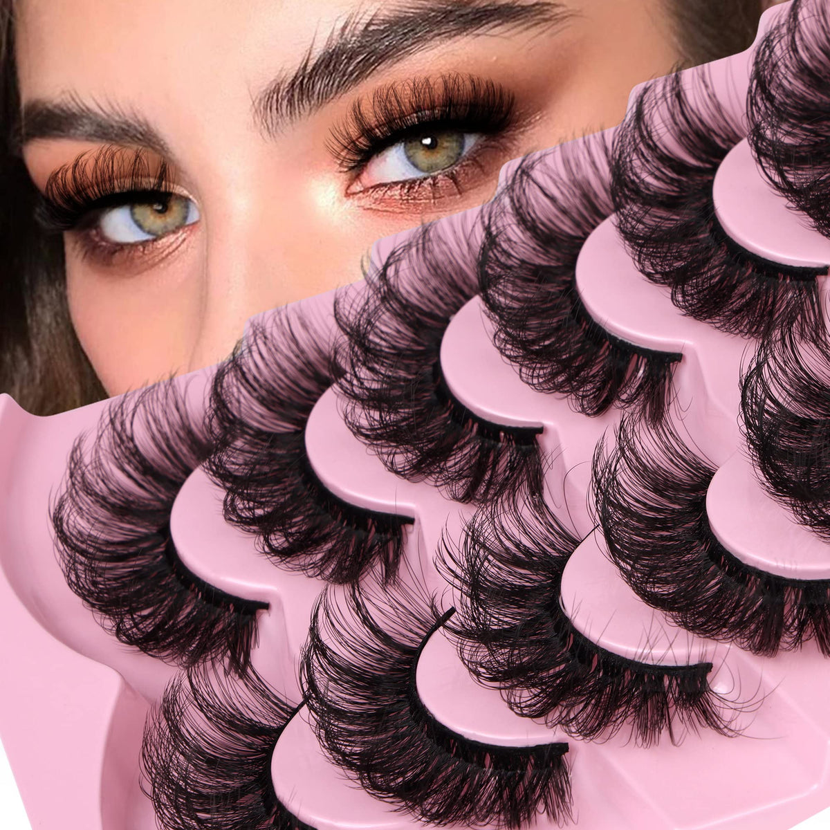 JIMIRE Mink Fluffy Dramatic False Eyelashes front view