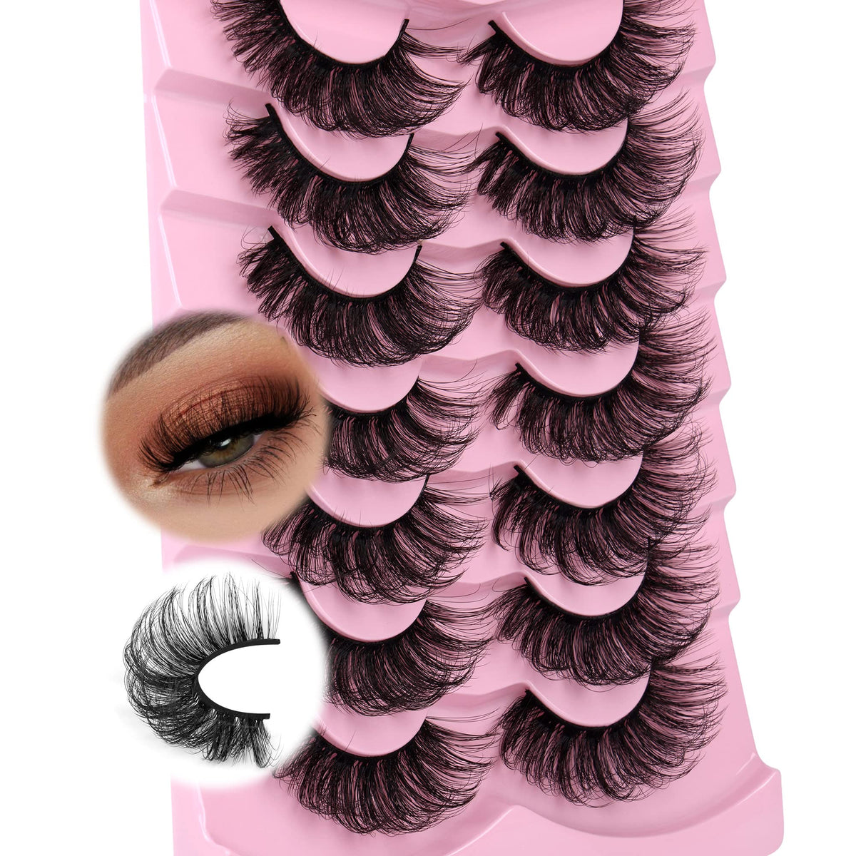JIMIRE Mink Fluffy Eyelashes pack with 7 pairs