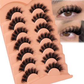 JIMIRE Mink Lashes Cat Eye Fluffy False Eyelashes front view