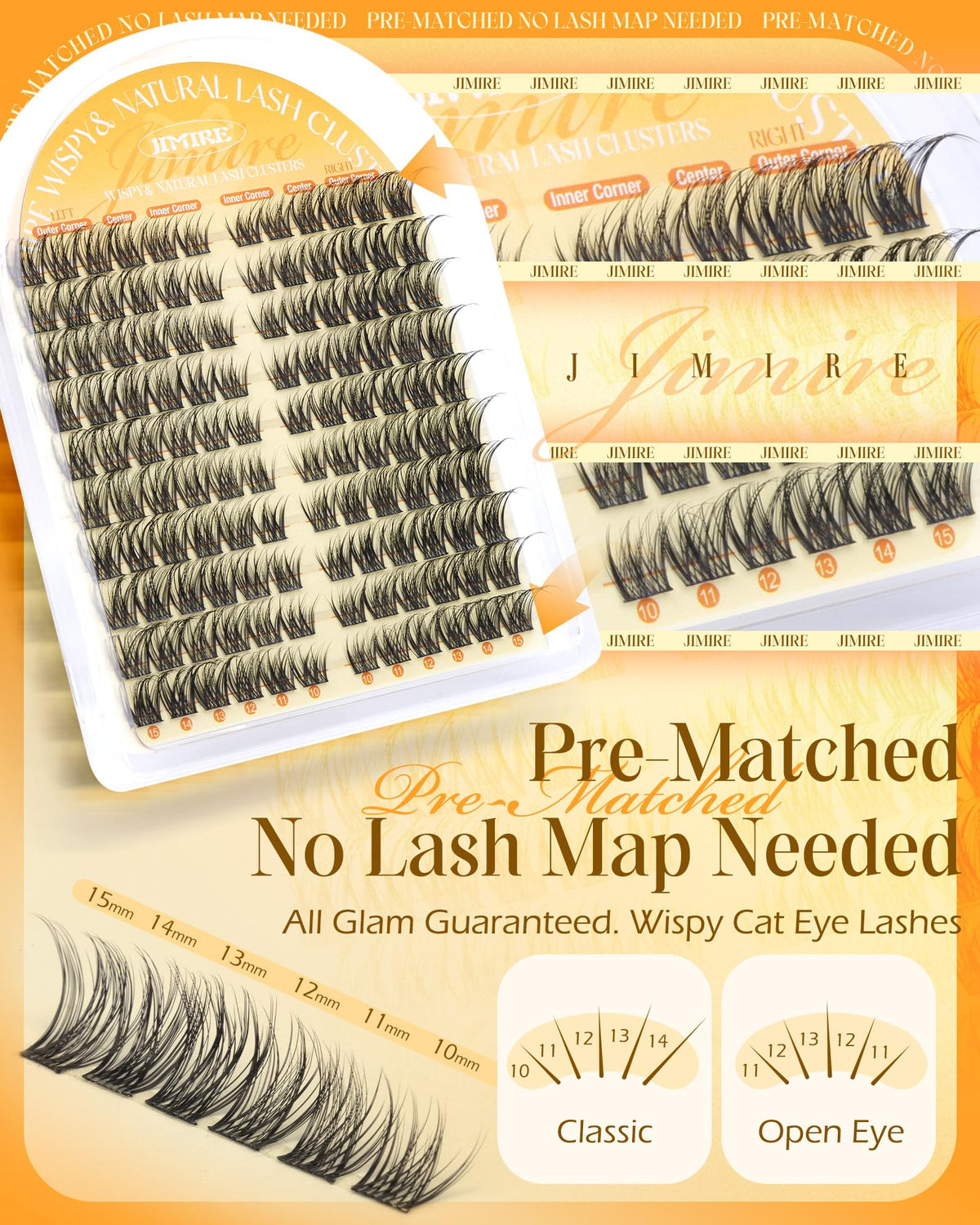 JIMIRE Natural Lash Clusters Cat Eye on model