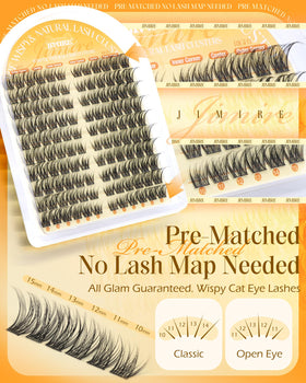 JIMIRE Natural Lash Clusters Cat Eye on model