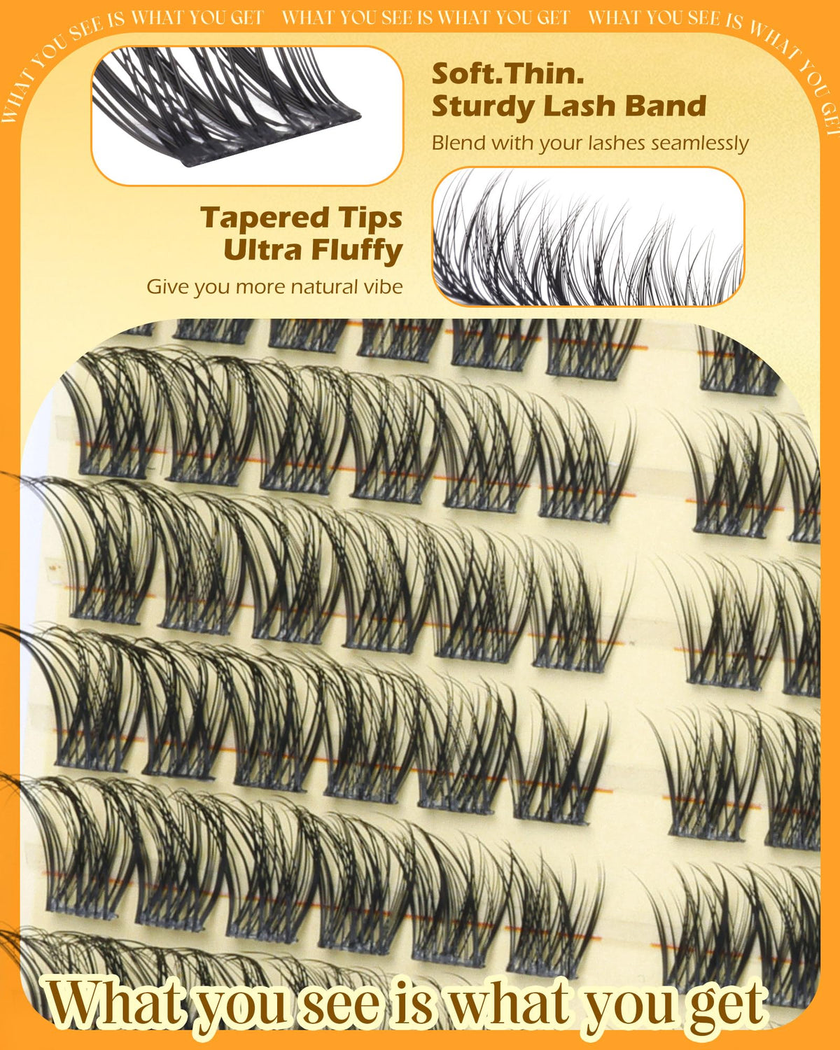 JIMIRE Natural Lash Clusters Cat Eye side view