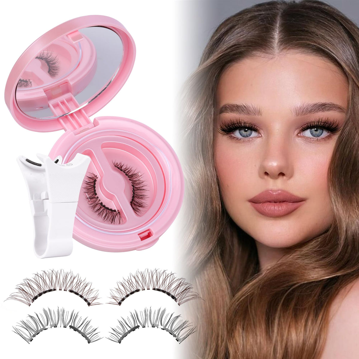 JIMIRE Soft Magnetic Eyelashes front view in packaging