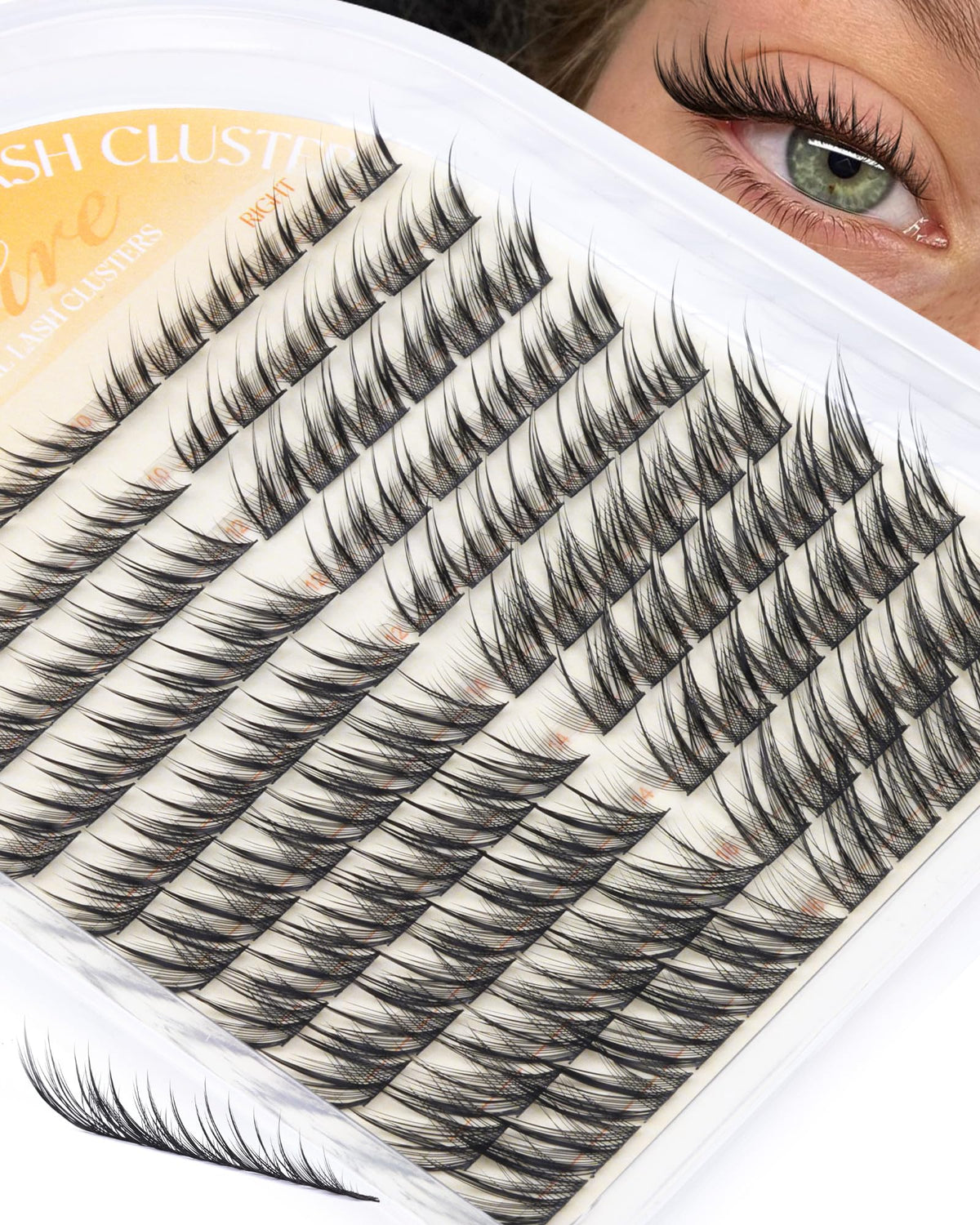 JIMIRE Wispy Lash Clusters Cat Eye Lashes front view