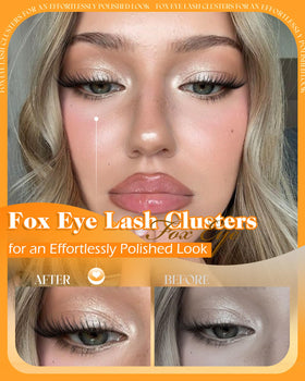 JIMIRE Wispy Lash Clusters in use on model's eyes