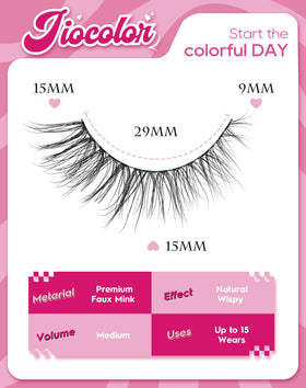 Jiocolor Cat Eye Lashes Short Wispy 15mm packaging