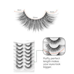 Jiocolor False Eyelashes 7 pairs packaging