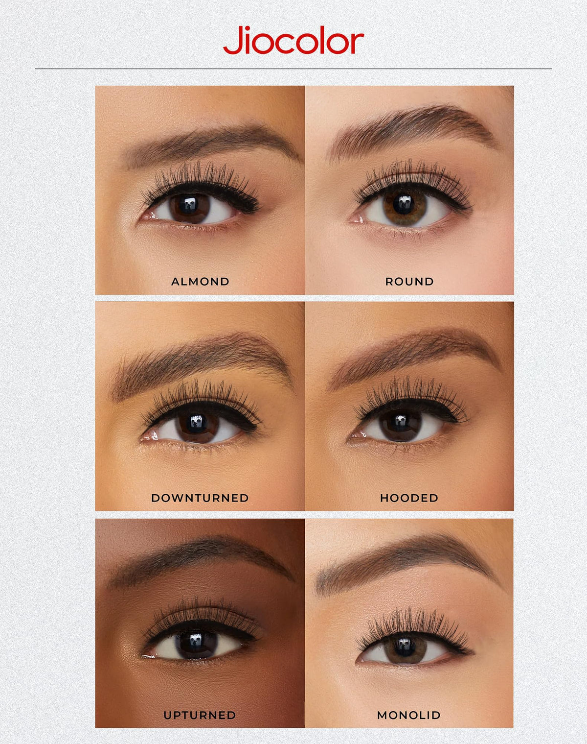 Jiocolor false eyelashes showing flexible lash band