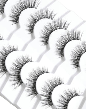 Jiocolor Faux Mink Lashes pack front view with 7 pairs