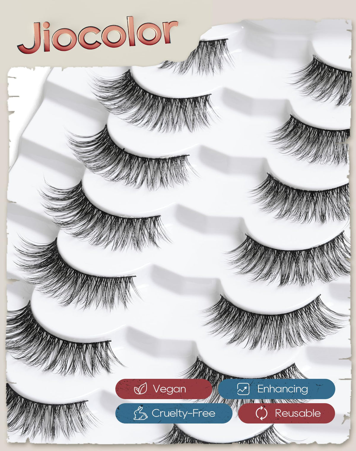 Jiocolor Faux Mink Lashes side view highlighting the lash fibres