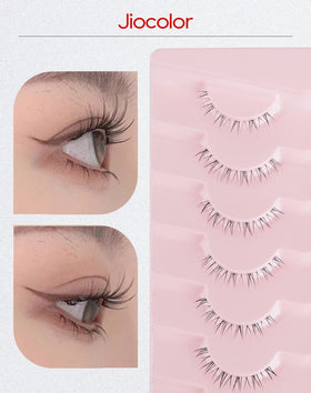 Jiocolor Natural Bottom Lashes 7 Pairs displayed with lash applicator