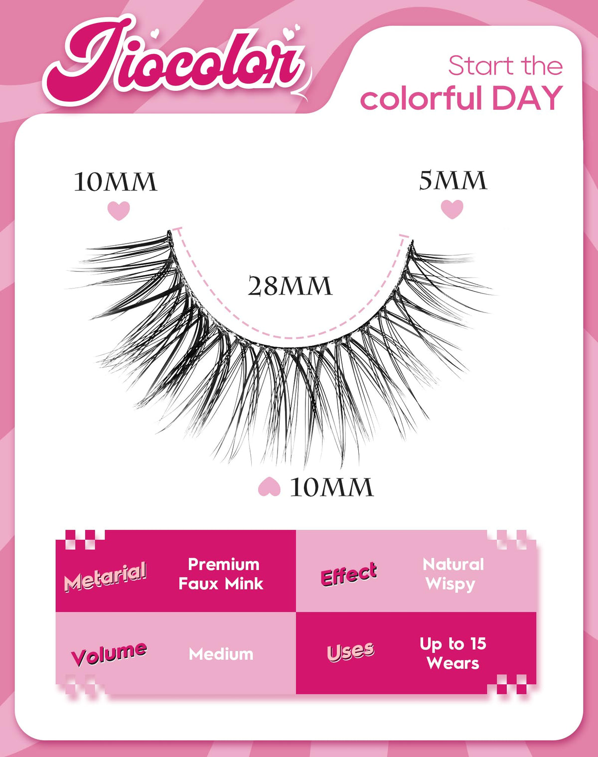 Jiocolor Natural Cat Eye Lashes close-up of fluffy lash design