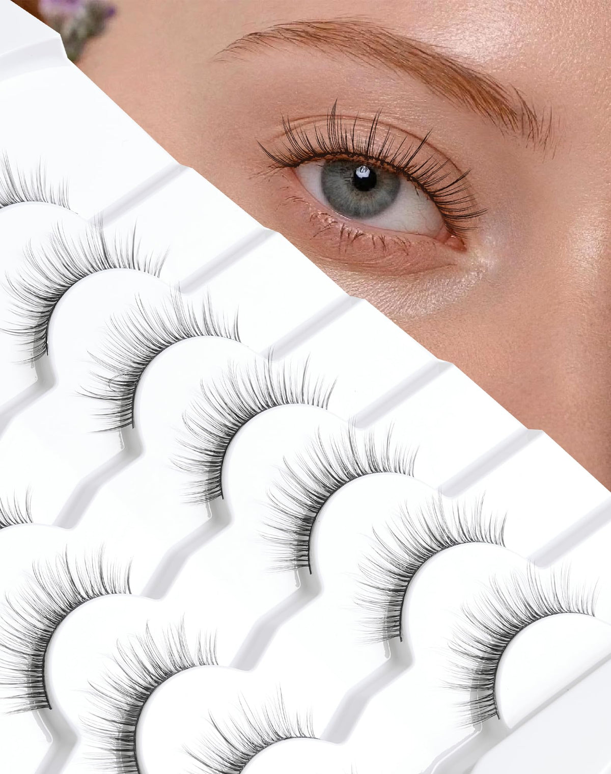 Jiocolor Natural Look Wispy Eyelashes 9mm C Curl front view