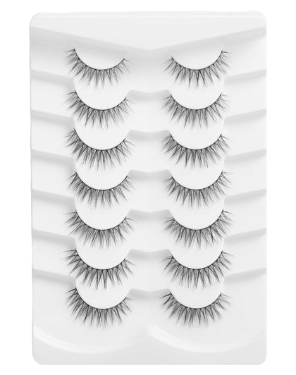 Jiocolor Short Wispy False Lashes front view in packaging