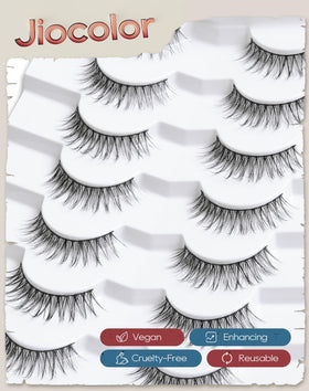 Jiocolor Short Wispy False Lashes side view highlighting lash fibres