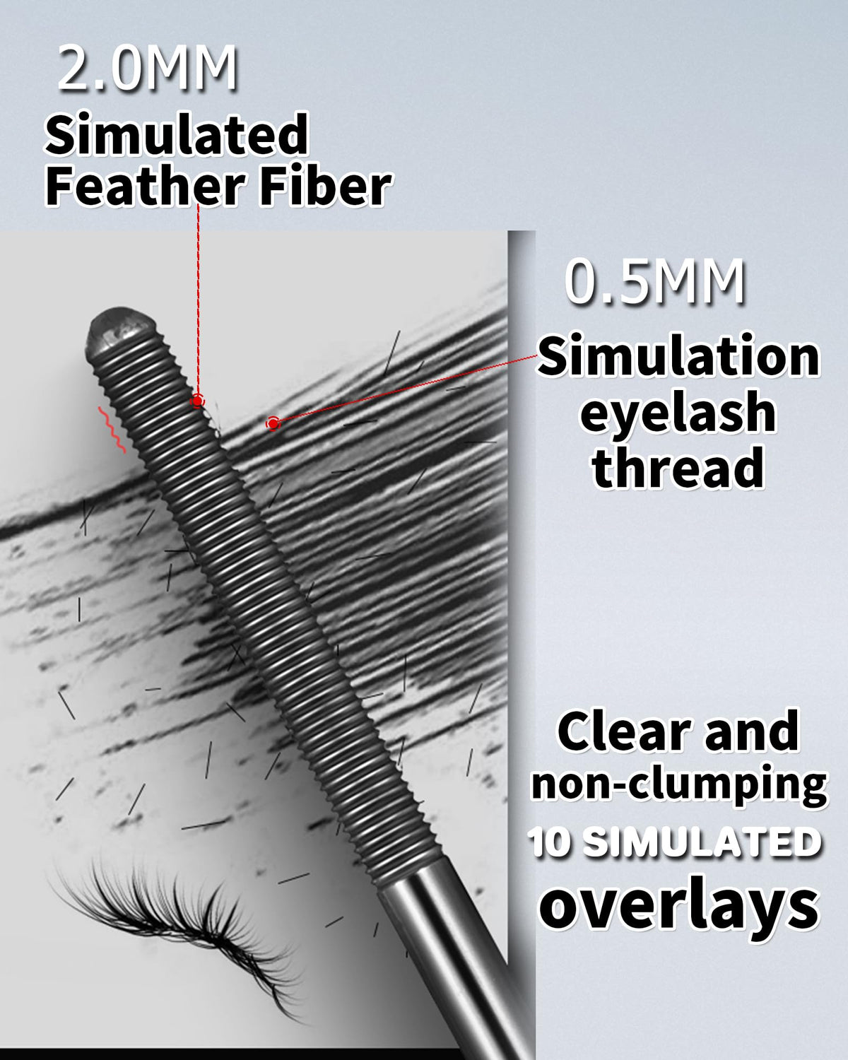 Jiodama Waterproof Tubing Telescopic Mascara Brown side view
