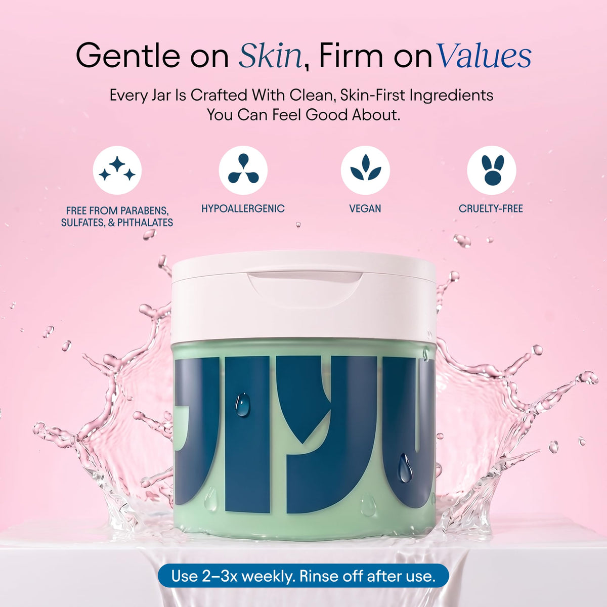 JIYU Cleansing Polish Pads with ingredients displayed