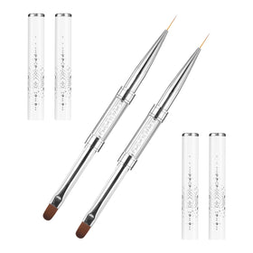 JJUNW Double Ended Nail Builder Gel Brush Set front view